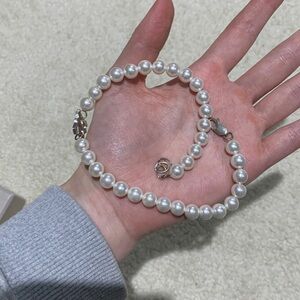 Classic White Pearl Necklace  choker style